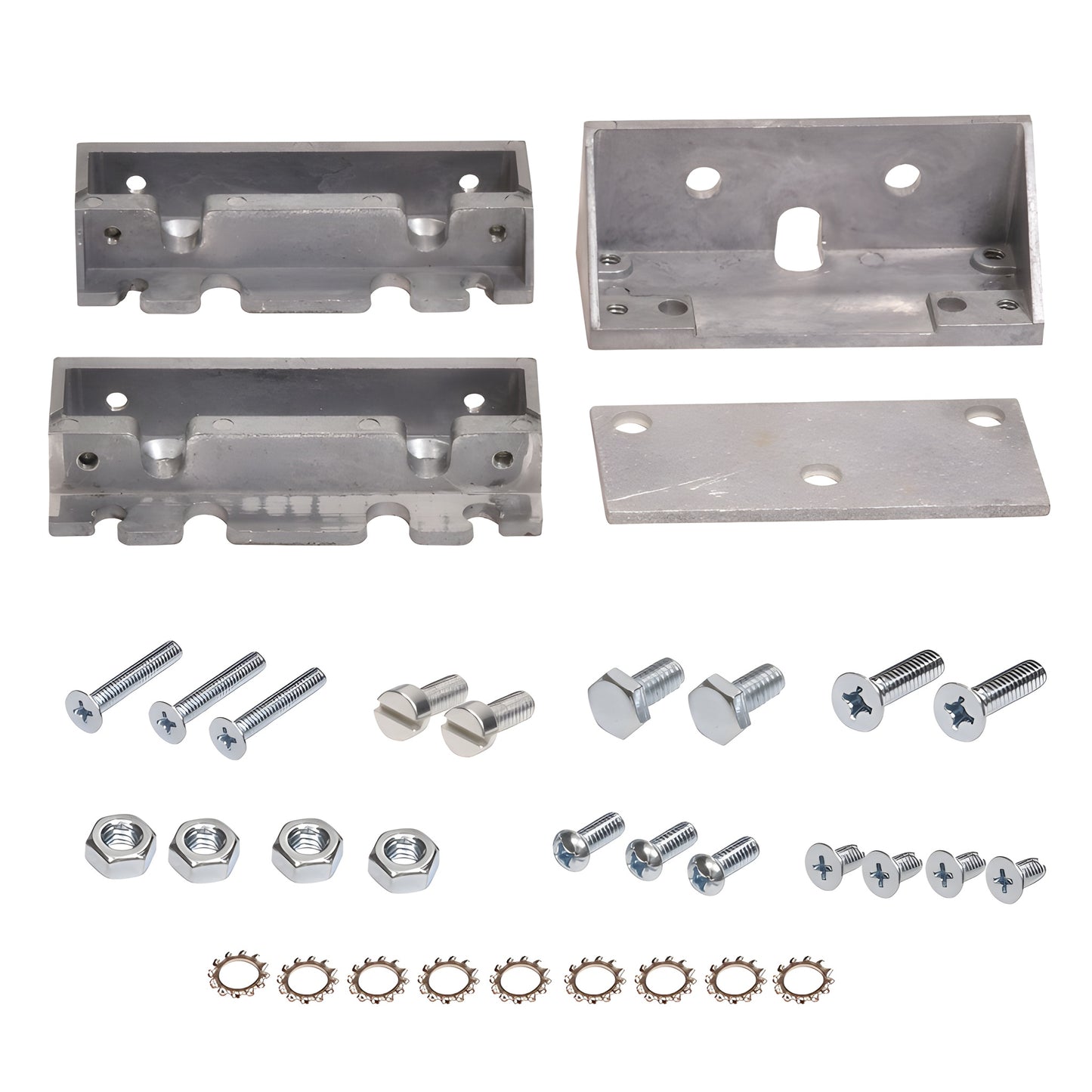 CRL 201381 Jackson OHC closer mounting kit - cast aluminum brackets, angle plate, screws, nuts, washers