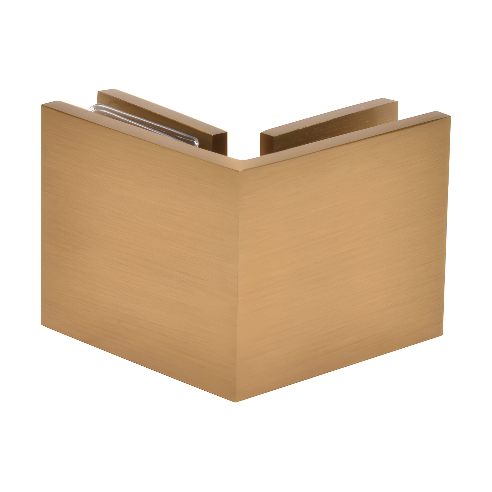 SGC90MG modern gold solid brass 90 glass-to-glass clamp, square corner, fits 3/8-1/2" tempered glass