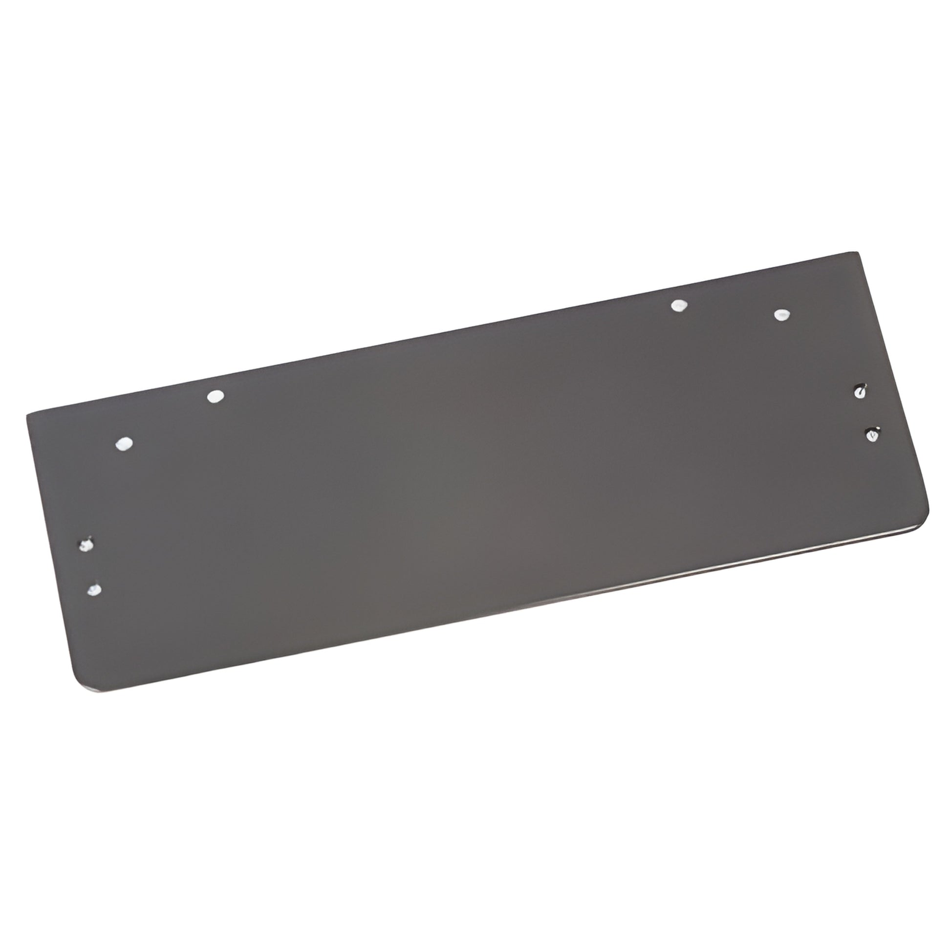 Dark bronze rectangular drop plate adapter with predrilled mounting holes for PR50 parallel-arm door closer (SKU PR50DPPADU)