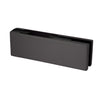 EUR201DU black bronze anodized European patch fitting for frameless glass doors, top/bottom, 2" high, fits 10/12mm glass.