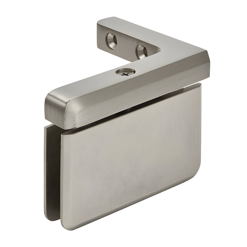 Brushed nickel Prima beveled pivot hinge for 8-10mm glass shower doors (PPH05RBN)