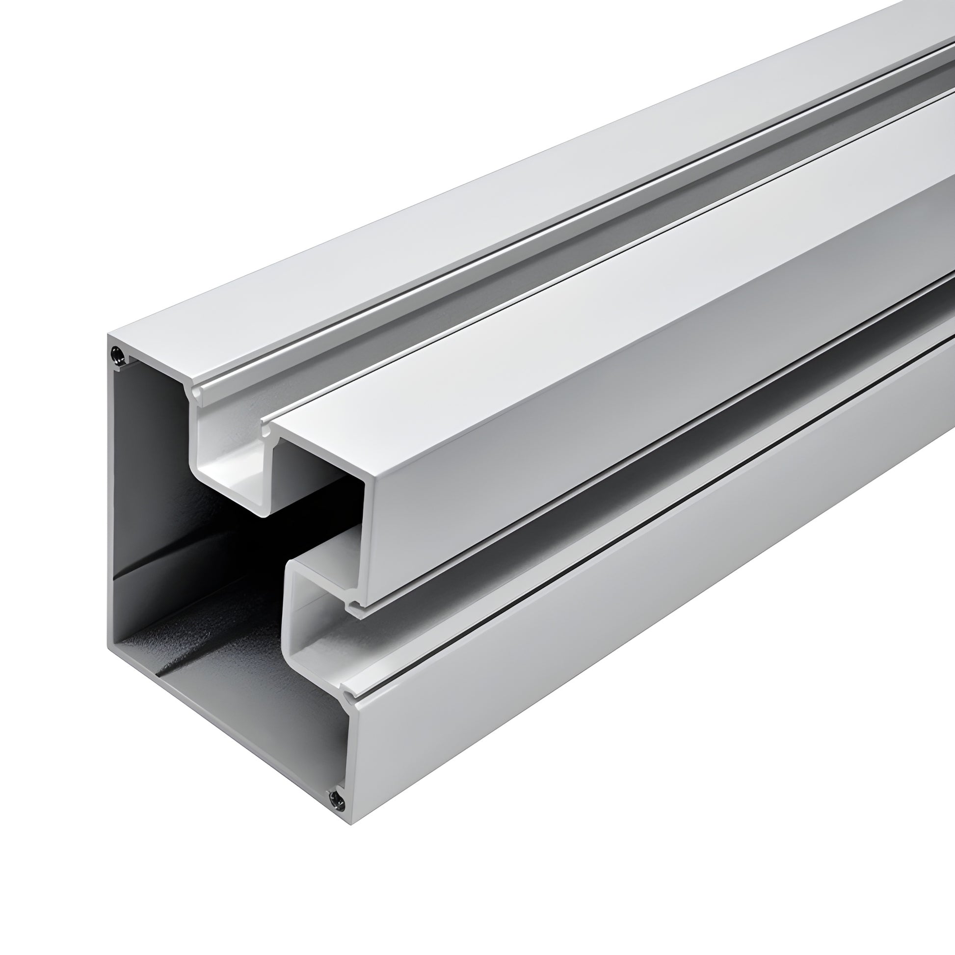 C984S Cielo silver metallic aluminum post for glass windscreens, snap in cover, 3.25" trim, 4.5" depth