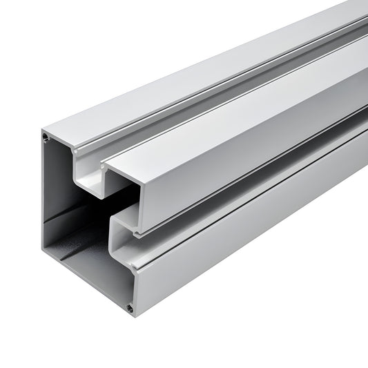 C984S Cielo silver metallic aluminum post for glass windscreens, snap in cover, 3.25" trim, 4.5" depth
