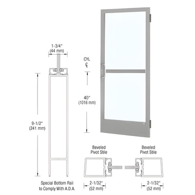 CRL-U.S. Aluminum 36x84 Clear Anodized Narrow Stile Butt-Hinge Door