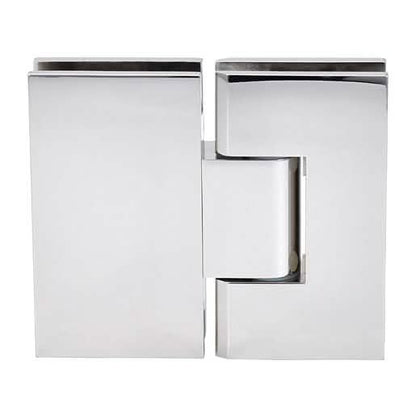 Polished Nickel Vienna 380 Glass Hinge - 180° Adjustable, Sleek Design for Modern Spaces