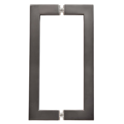 CRL Matte Gun Metal 8" x 8" SQ Series Square Tubing Back-to-Back Pull Handles
