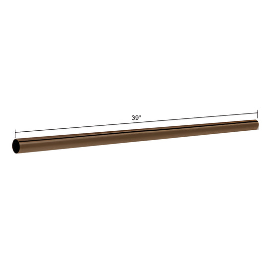 S10RB 3/4 in (19 mm) x 39 in oil-rubbed bronze straight support rod for frameless shower panels.