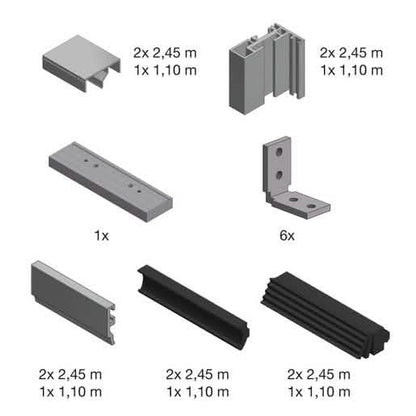 Fallbrook Matte Black Door Frame Kit for Fixed Panels - Sleek, Modern, Durable Design