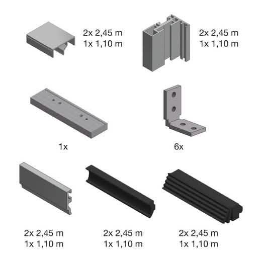 Fallbrook Matte Black Door Frame Kit for Fixed Panels - Sleek, Modern, Durable Design