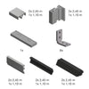 CRL Fallbrook center-pivot door frame kit, matte black, for 8-12mm glass (complete profiles, gaskets, connectors) SKU FTG2GCP
