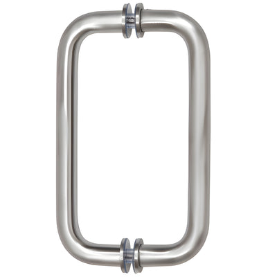 CRL Brushed Chrome 8" Back-to-Back Solid Brass 3/4" Diameter Pull Handles with Metal Washers