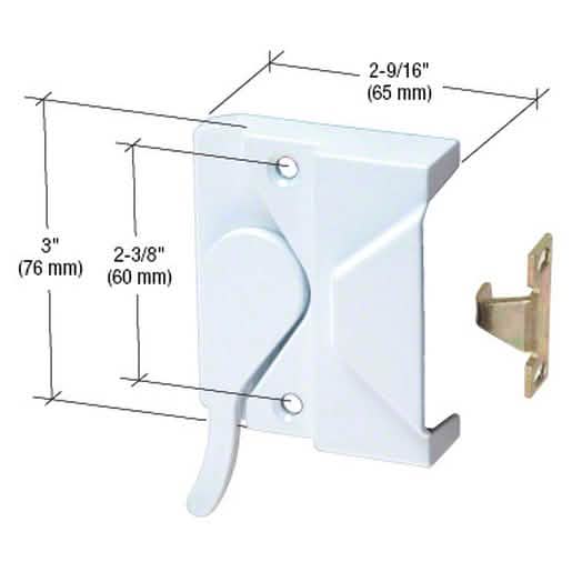 CRL Right Hand White Casement Window Lock, 2-3/8" Screw Holes, Durable & Secure