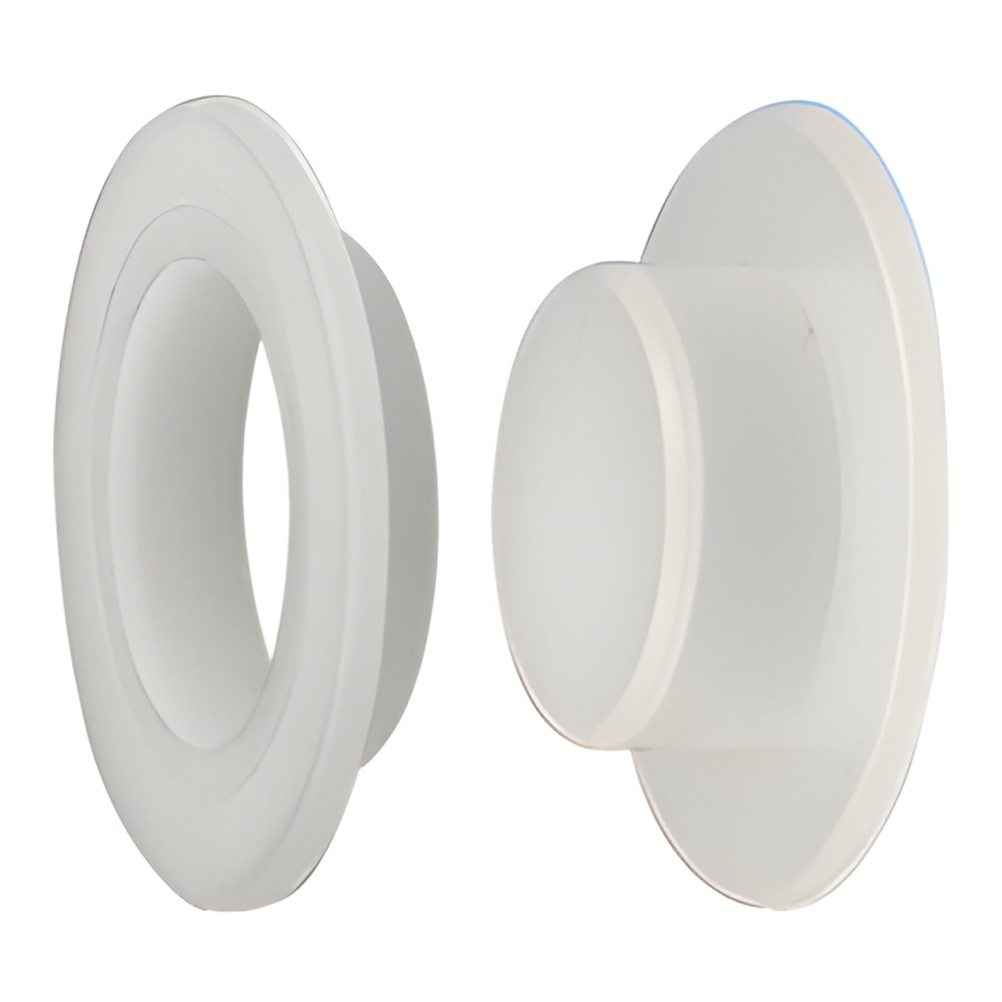White snap-on two-piece glass door pull (SKU FP837), nylon, fits 3/16-1/4" (5-6mm) glass, for drilled 13/16" hole.