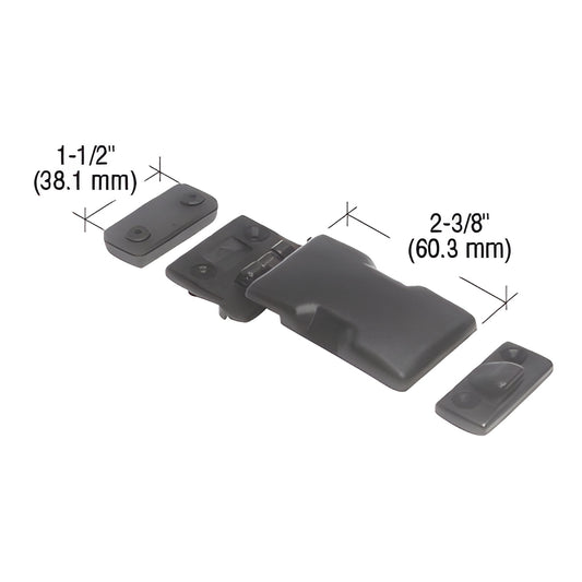 DVL5 plastic replacement rear slider latch for 1995-2001 Toyota Tacoma, gray, 2-3/8" x 1-1/2"