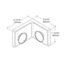 Lugano glass-to-glass corner clamp, brushed bronze solid brass, for 5/16-3/8" (8-10 mm) glass - SKU LU090BBRZ