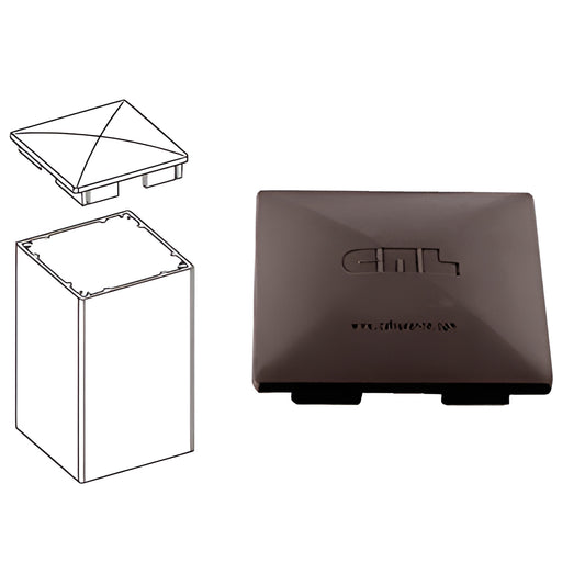 PC4BRZ matte bronze aluminum 4x4 post cap with pyramid top and snap-in tabs