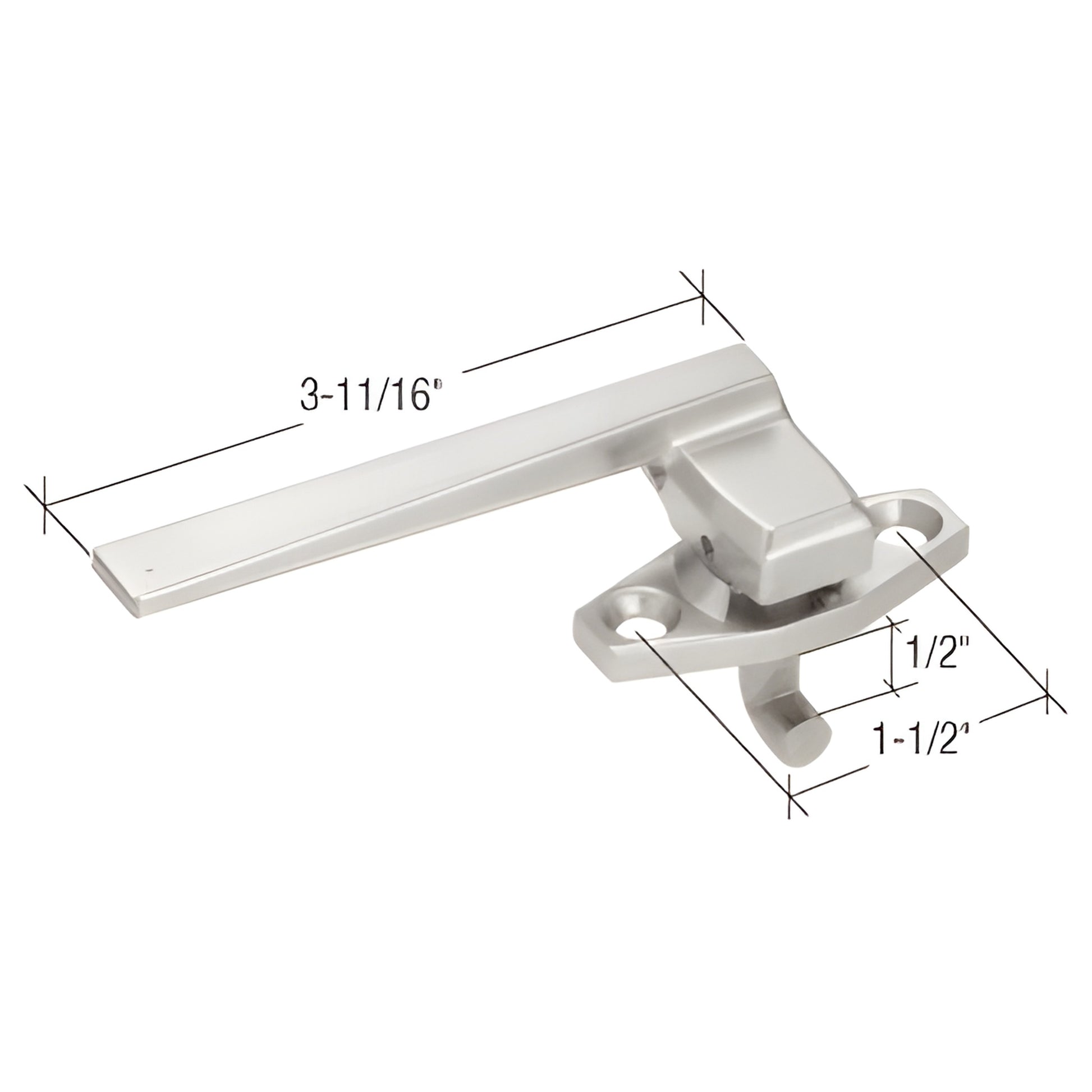 CRL WH25911L clear anodized locking handle for in-swing windows with concealed pawl, 3-11/16 in lever