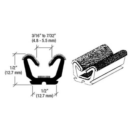 "CRL 96" Flexible Rubber Glass Run Channel for 1960-61 Valiant & Lancer - Durable Replacem