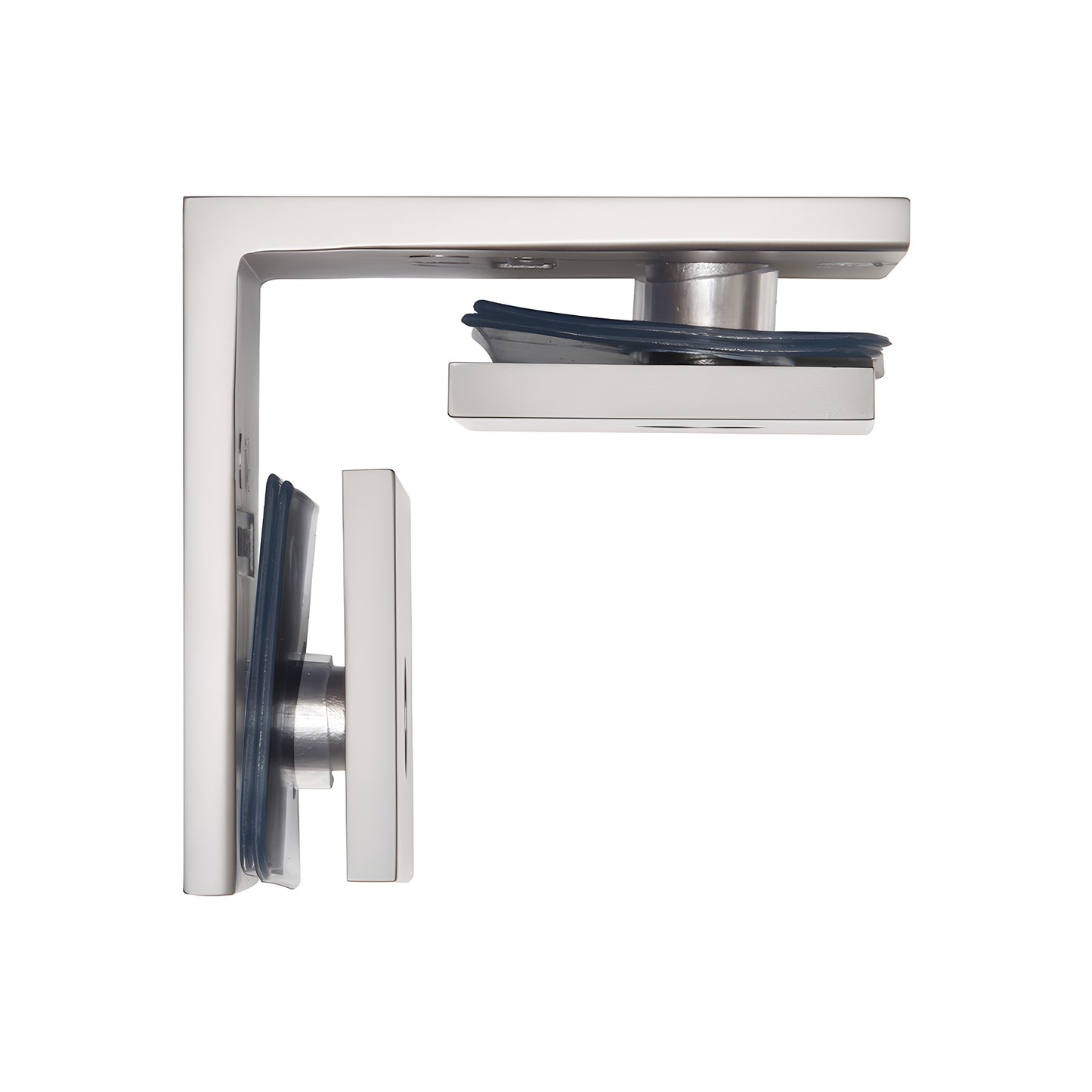 SGC90SN square 90 glass-to-glass clamp, satin nickel finish, solid brass, for 10-12mm frameless shower glass