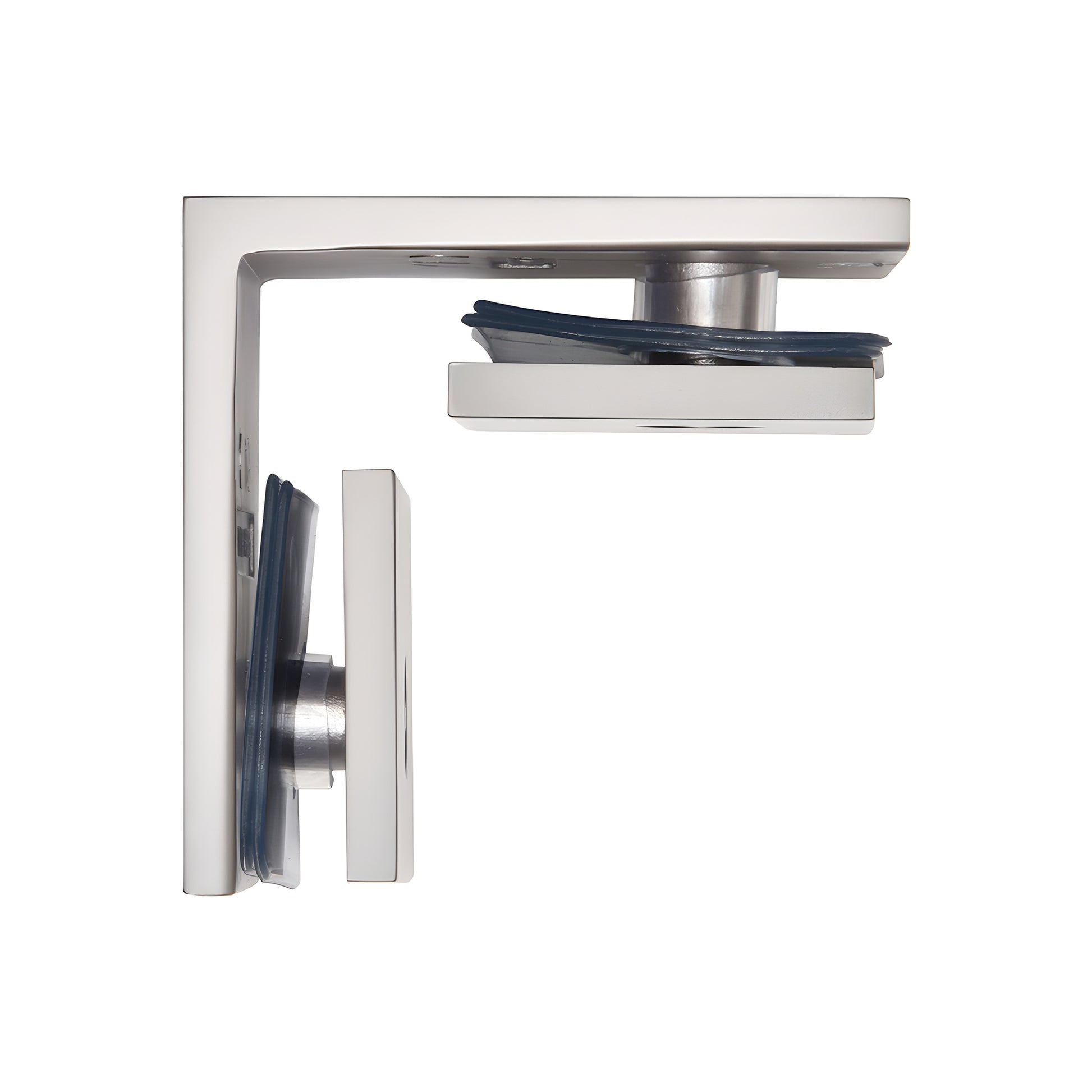 SGC90SN square 90 glass-to-glass clamp, satin nickel finish, solid brass, for 10-12mm frameless shower glass