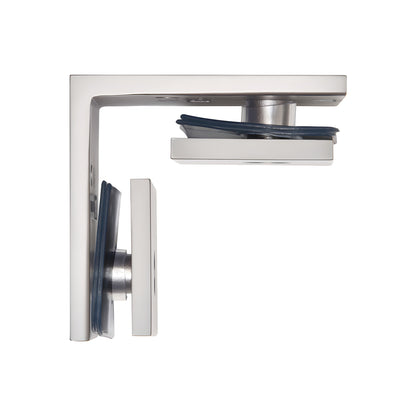 SGC90SN square 90 glass-to-glass clamp, satin nickel finish, solid brass, for 10-12mm frameless shower glass