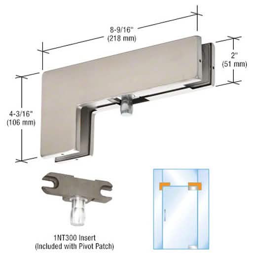 DORMAKABA® Brushed Stainless Sidelite Mounted Transom Patch with Pivot for Secure Doors