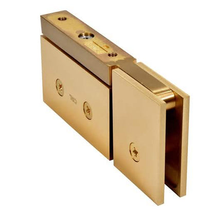 CRL Satin Brass Cardiff Pivot with U-Clamp Hinge for Glass Doors - Top/Bottom Mount