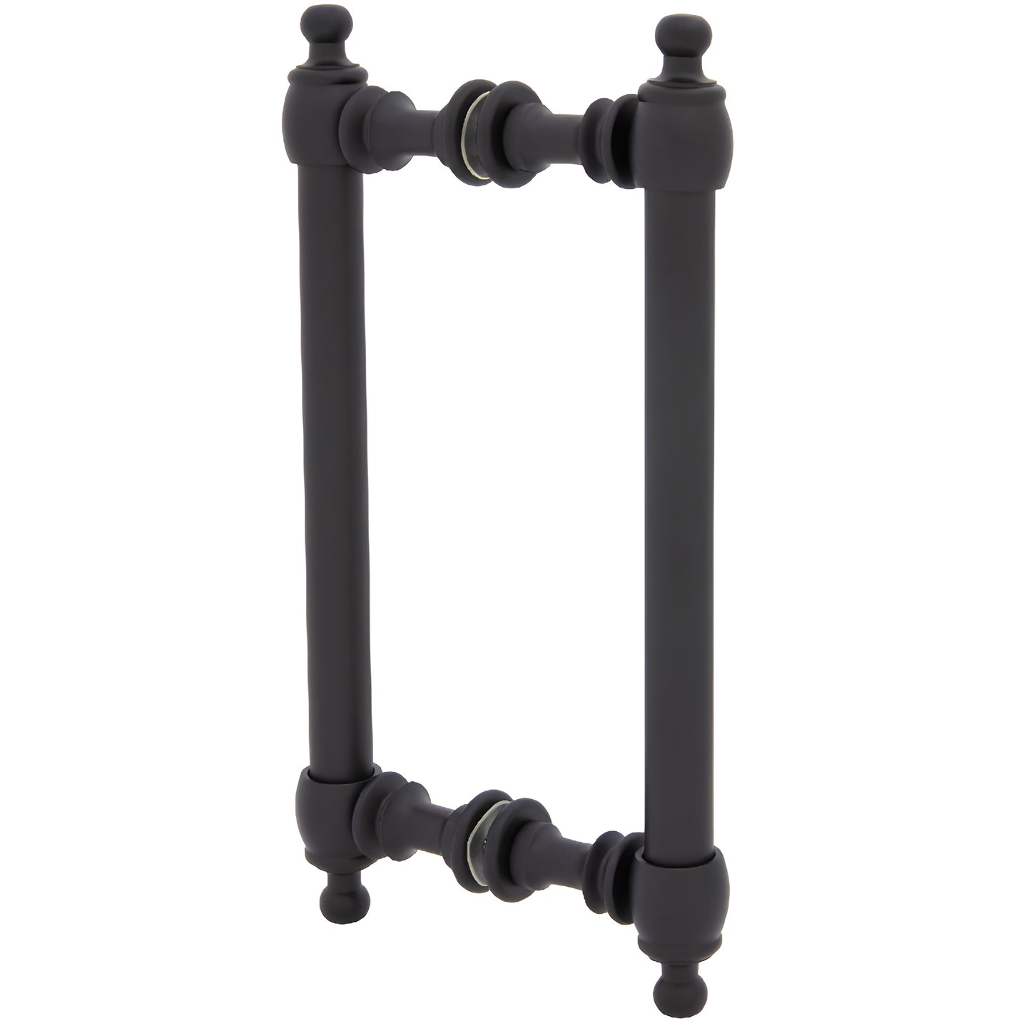 Colonial-style back-to-back shower pull handle, oil-rubbed bronze brass, fits 6-12mm tempered glass (SKU C0L8X80RB)