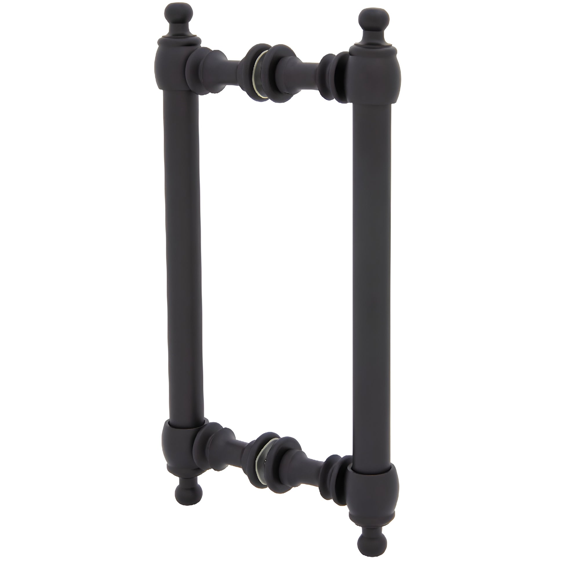Colonial-style back-to-back shower pull handle, oil-rubbed bronze brass, fits 6-12mm tempered glass (SKU C0L8X80RB)