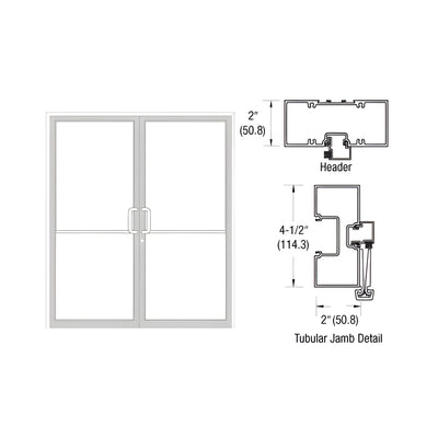 CRL-U.S. Aluminum White KYNAR® Paint Custom Size Series 451 Tubular Gear Hinge Up and Over Frame Complete (2F)