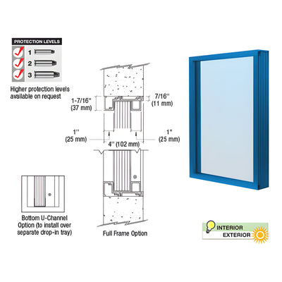CRL Custom Powder Painted Aluminum Narrow Inset Frame Exterior Glazed Vision Window