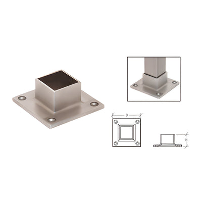 CRL Brushed Stainless Square Full Flange for 1-1/2" Tubing