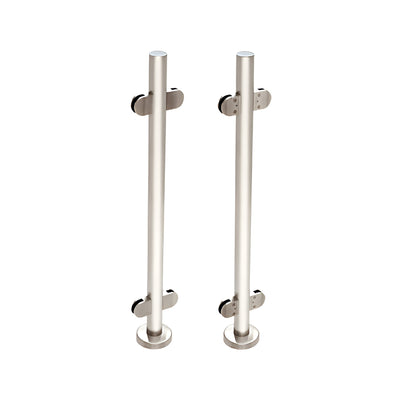 CRL Polished Stainless Steel Schedule 40 Center Post Rail for Use with Glass Infill Panels