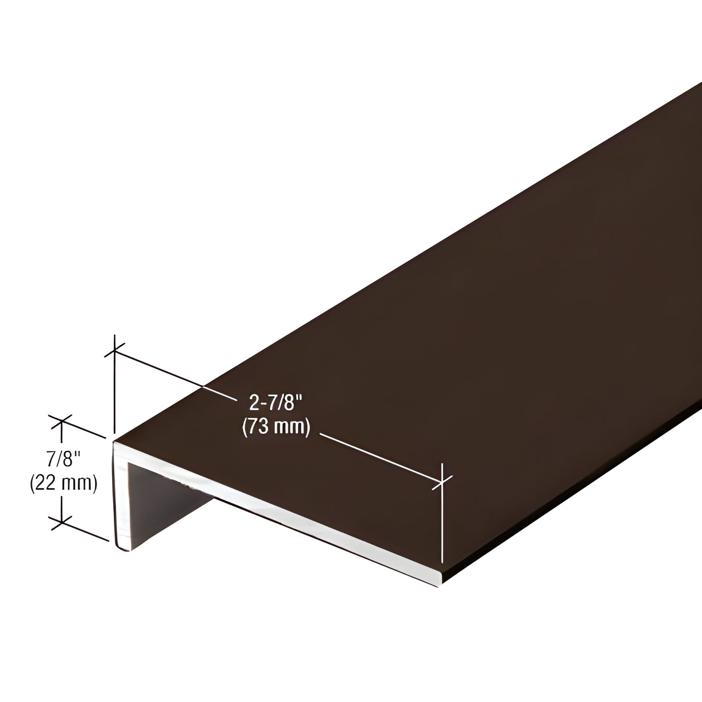 CRL-U.S. Aluminum L-Angle 2-7/8×7/8×1/8 Bronze-Black Anodized 21'2"