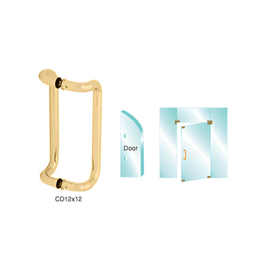 CRL Brass 12" Glass Mounted Offset Pull Handle