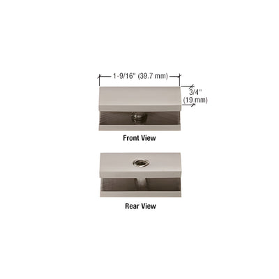 CRL Brushed Nickel No-Drill Fixed Panel Glass Clamp
