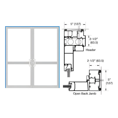 CRL-U.S. Aluminum Custom KYNAR® Paint Series IG500 Custom Up/Over Door Frame for Geared Hinged, CVR Strike, and Overhead Concealed Closer