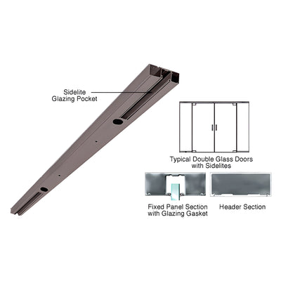CRL Black Bronze Anodized 4" Two Pocket Double Sided Door Header Custom Length