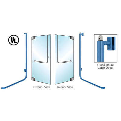 CRL-Blumcraft® Painted Left Hand Reverse Glass Mount Keyed Access "D" Exterior, Top Securing Panic Handle