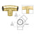CRL Polished Brass 135 Degree Side Outlet Elbow for 2" Tubing