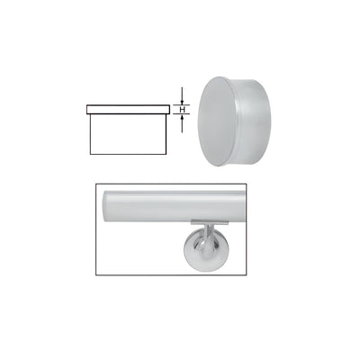 CRL Satin Anodized End Cap for 1.9" Cap Railing