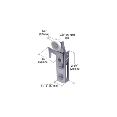 CRL 7/8" Nylon Bi-Pass Wardrobe Roller for Acme