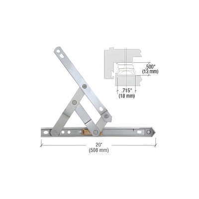 CRL 20" 4-Bar Standard Duty Stainless Steel Friction Hinge