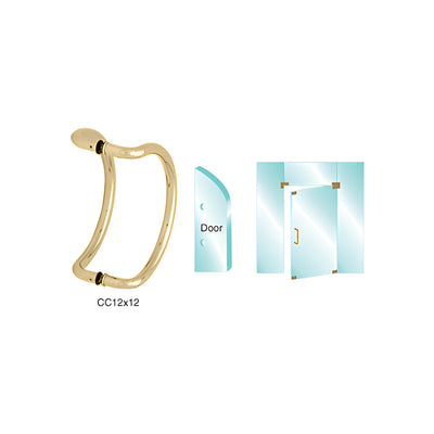 CRL Brass 12" Glass Mounted Curved Pull Handle