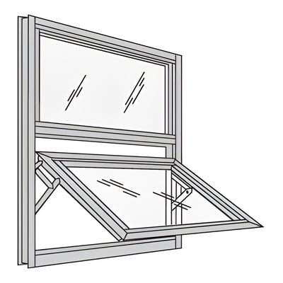 CRL-U.S. Aluminum White KYNAR® Paint 7400 Series Dual Vertical Stacked Window for 1" Glazing