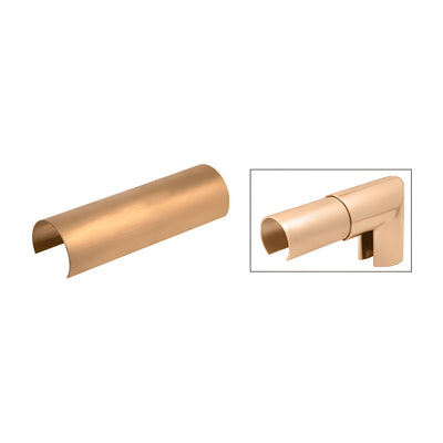 CRL Satin Brass 2" Connector Sleeve for Cap Railing, Cap Rail Corner, and Hand Railing