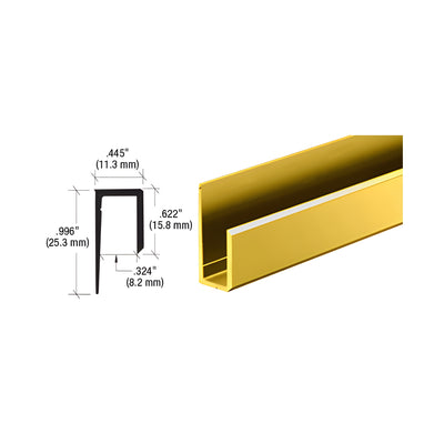 CRL Dipped Polished Brite Gold Anodized Canadian Style 1/4" Deep Nose "J" Channel