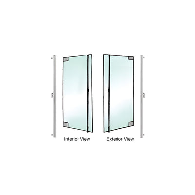 CRL-Blumcraft® Polished Stainless Right Hand Reverse Glass Mount "F" Exterior Dummy Handle