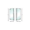 A diagram showing the interior and exterior views of the polished stainless steel glass mount dummy handle.