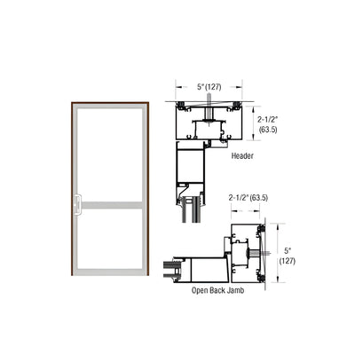 CRL-U.S. Aluminum Bronze Black Anodized IG600 Series Custom Up/Over Door Frame for Geared Hinge, CVR Strike, and Surface Closer